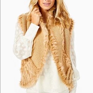 Lilly Pulitzer Vest Torini Faux Fur Sweater Vest